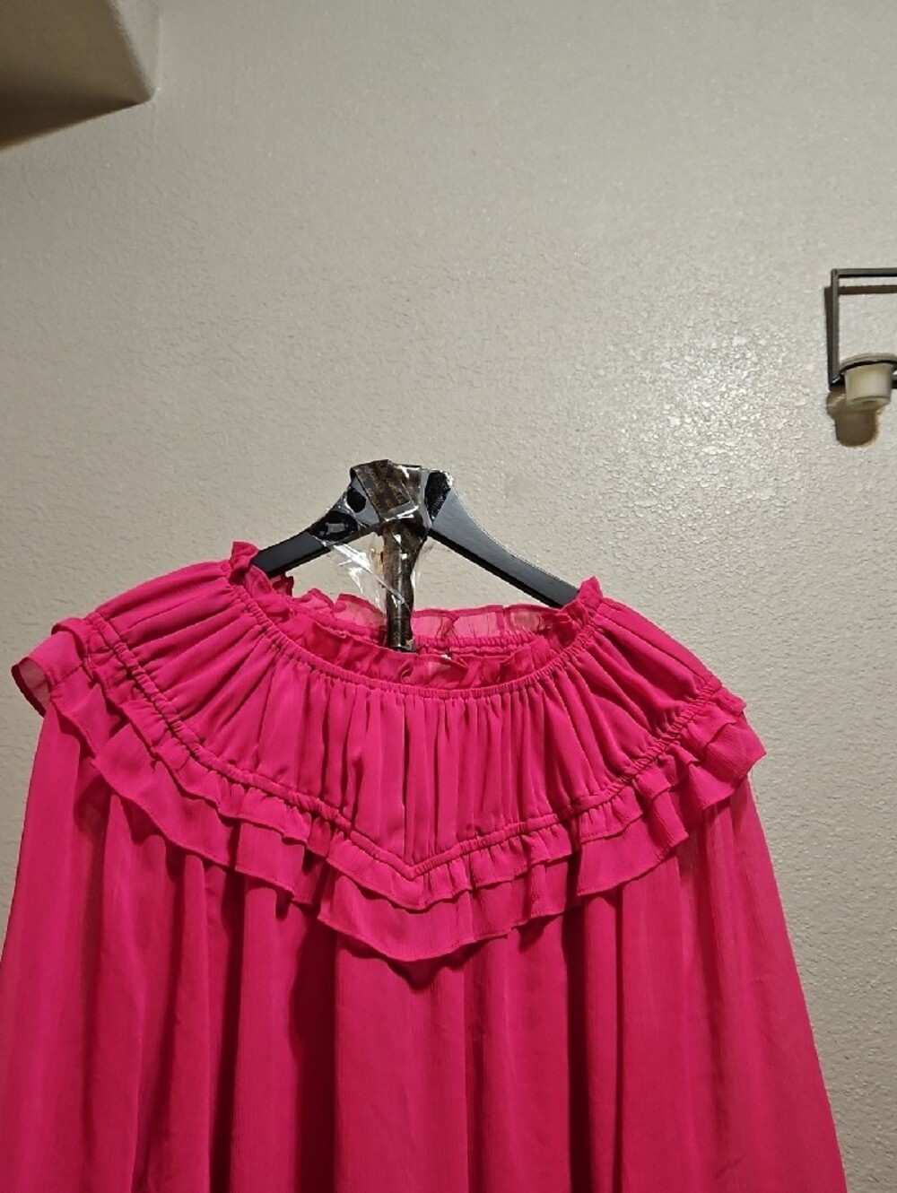 Cato Hot Pink Ruffle Blouse - Picture 2 of 7
